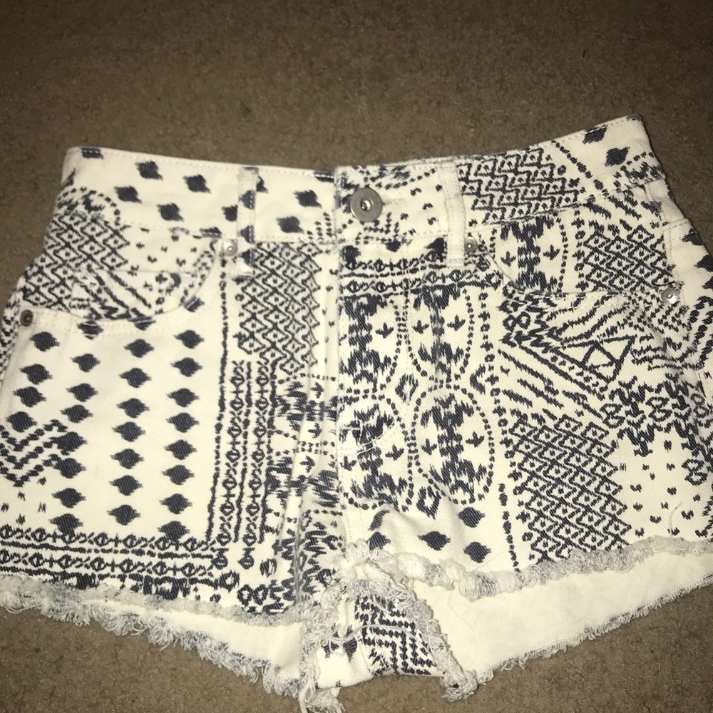 PAC sun pattern denim shorts